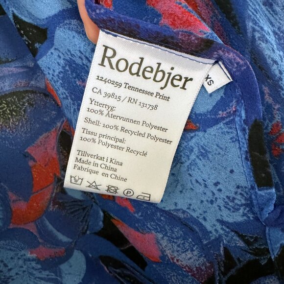 Rodebjer Women's Tennessee Blue Print Chiffon Wrap Kimono Top XS - Picture 7 of 7